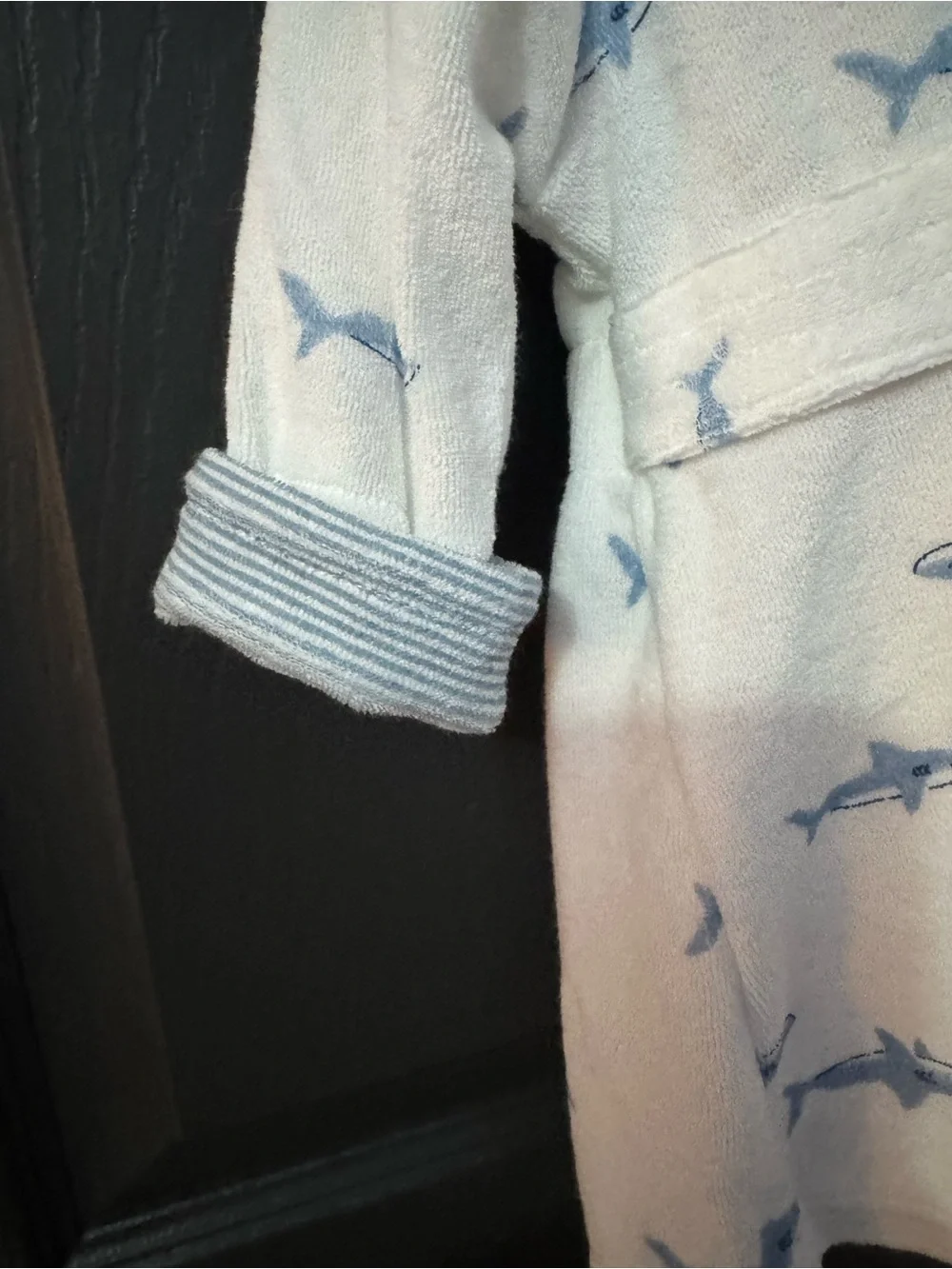 Carter’s White & Light Blue Shark Hooded Kids Robe